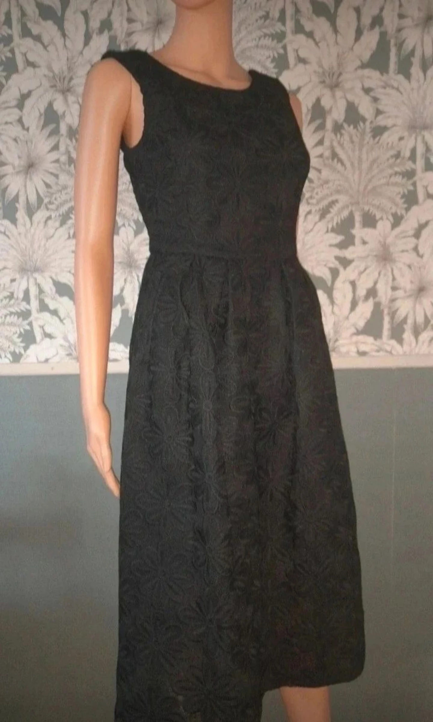 Black Claudie Pierlot Regina floral dress size 36 – photo 6